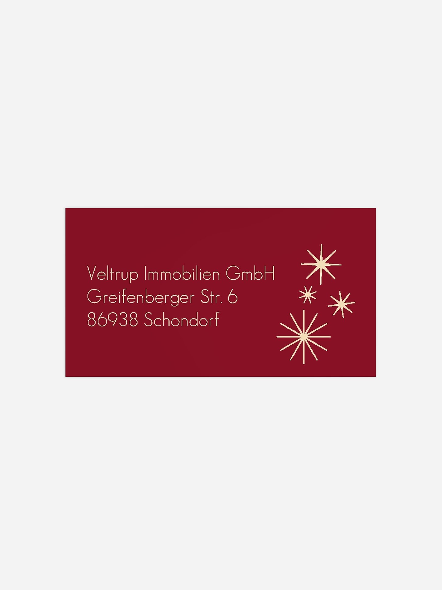 Empfängeraufkleber geschäftl. Weihnachten Festnacht