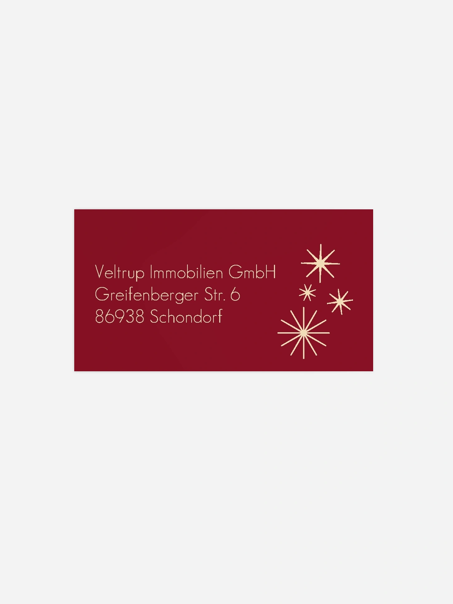 Empfängeraufkleber geschäftl. Weihnachten Festnacht