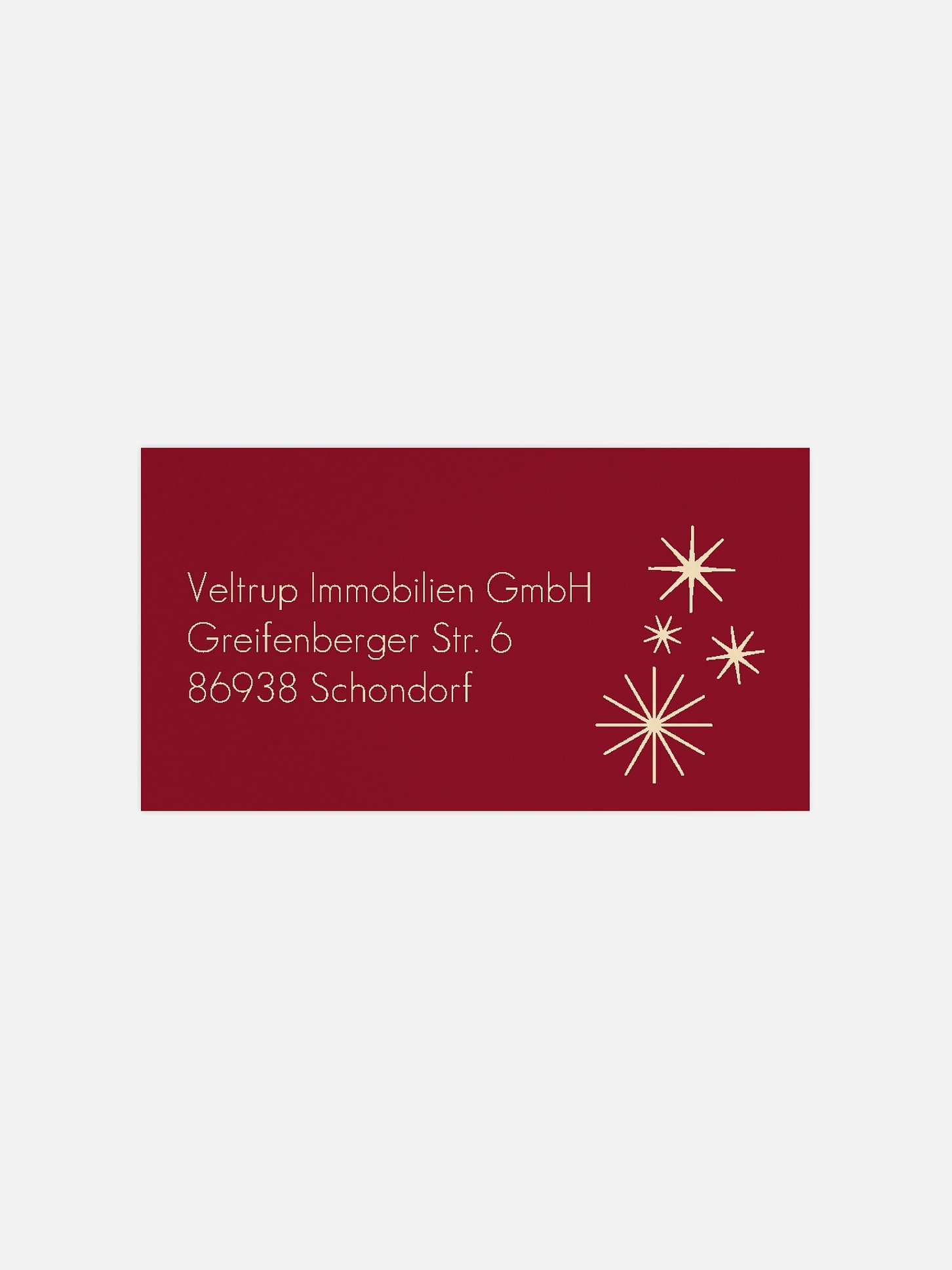 Empfängeraufkleber geschäftl. Weihnachten Festnacht