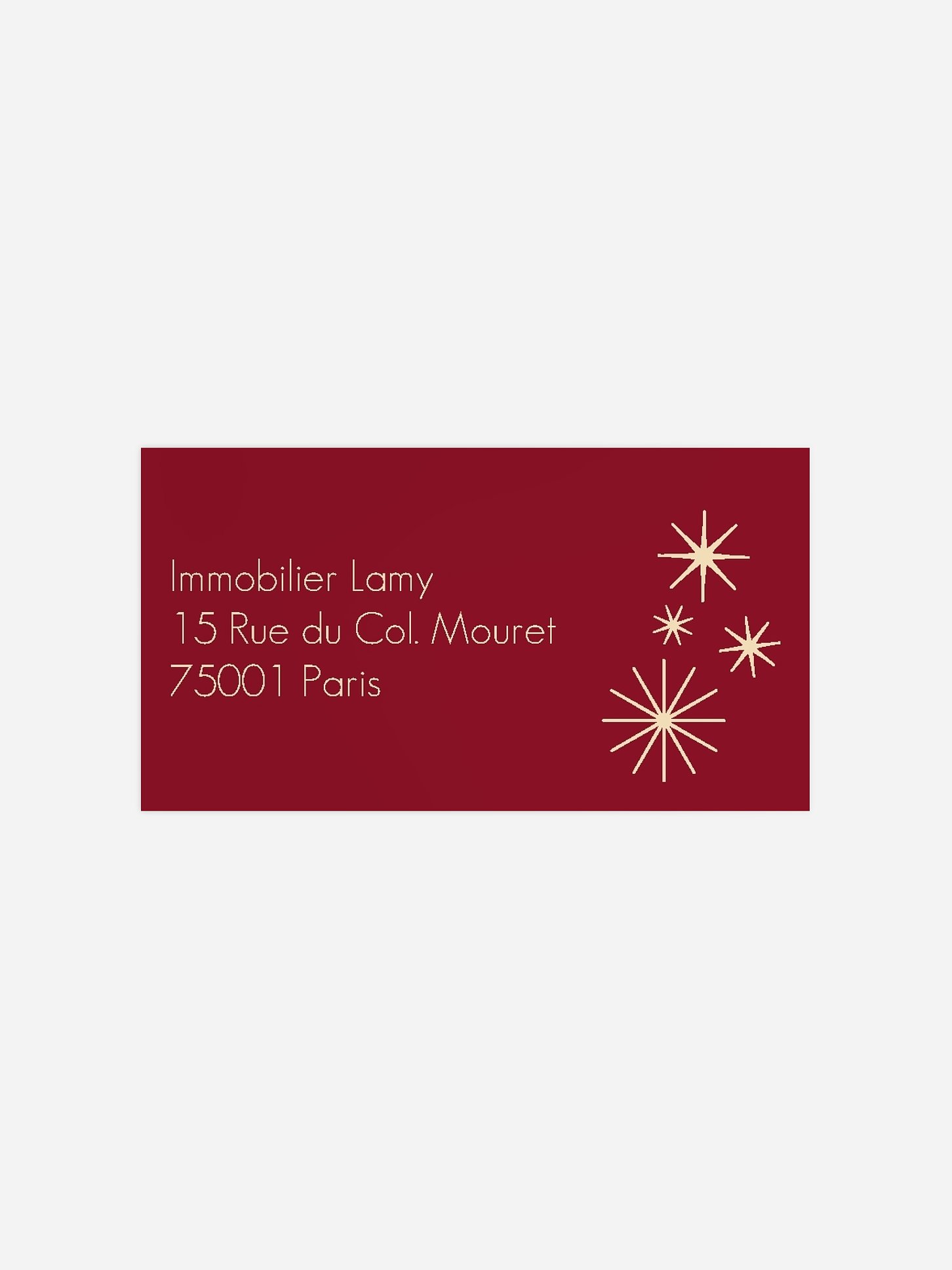 Étiquette destinataire voeux entreprise Nuit de fête