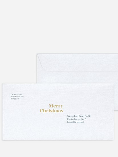Bedruckte Umschläge geschäftl. Weihnachten Sternenstaub