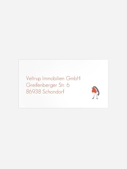 Empfängeraufkleber geschäftl. Weihnachten Vögelchen im Winterwald