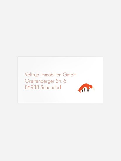 Empfängeraufkleber geschäftl. Weihnachten Fuchs im Winterwald