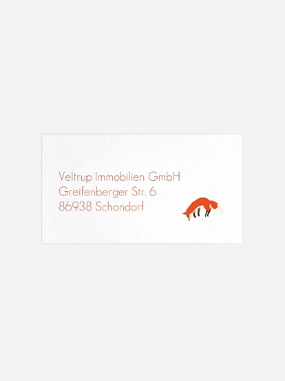 Empfängeraufkleber geschäftl. Weihnachten Fuchs im Winterwald