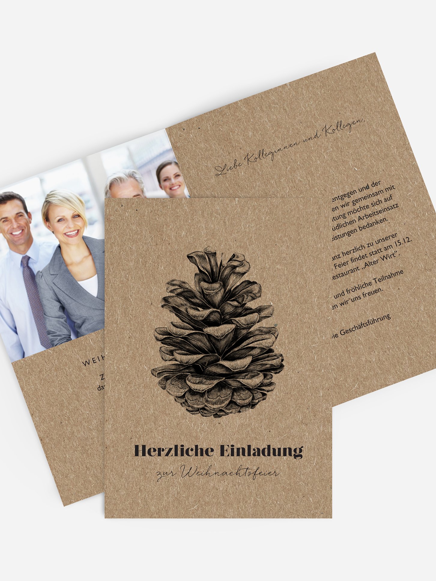 Weihnachtsfeier Pinecone Kraftpapier