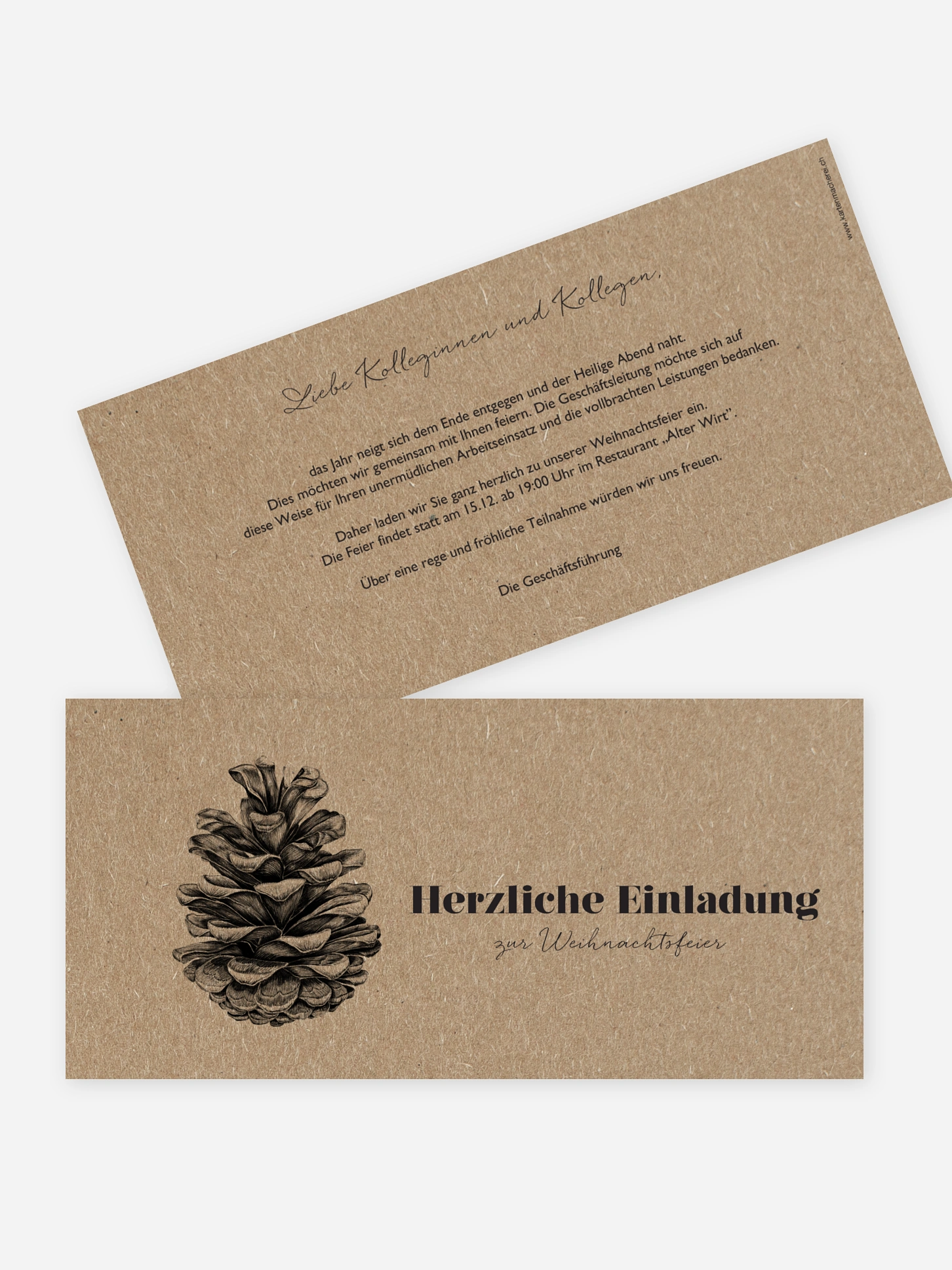 Weihnachtsfeier Pinecone Kraftpapier
