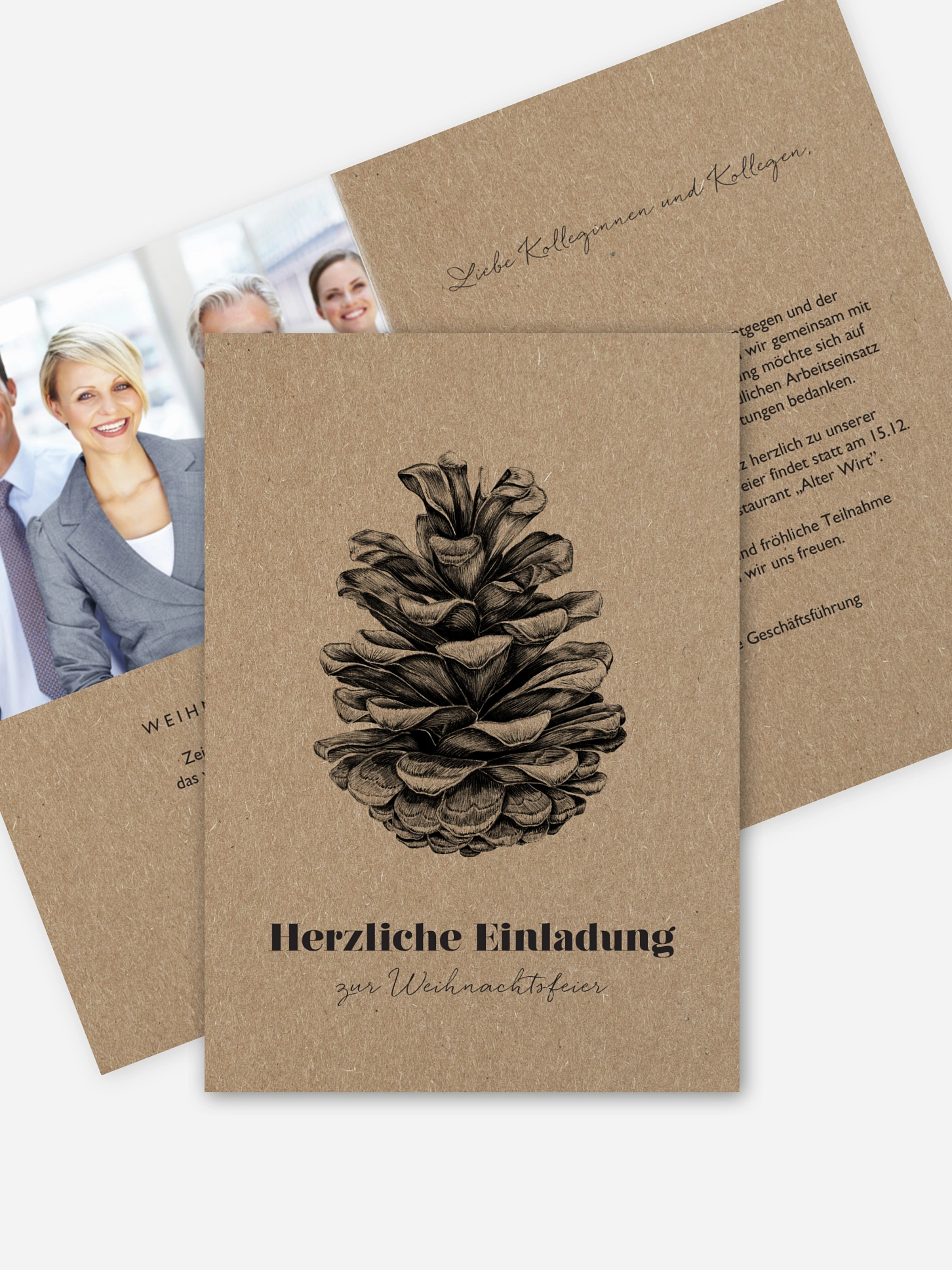 Weihnachtsfeier Pinecone Kraftpapier