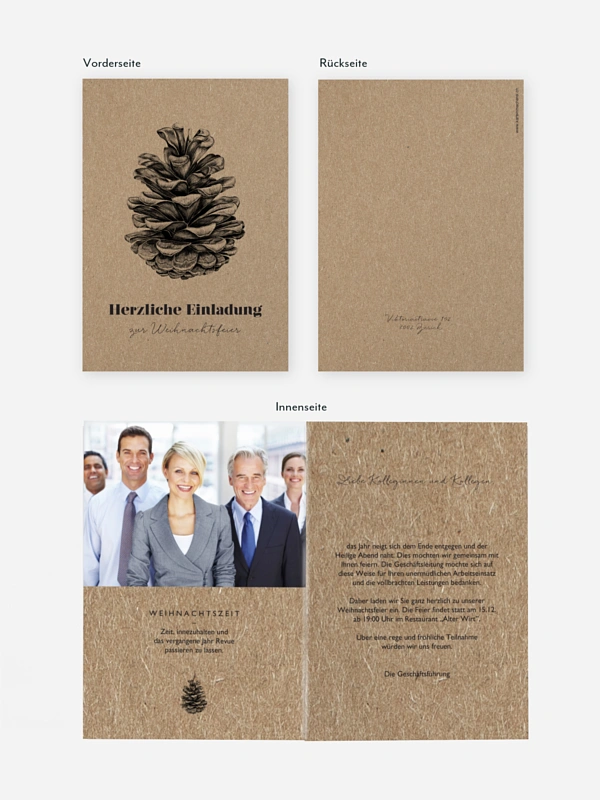 Weihnachtsfeier Pinecone Kraftpapier