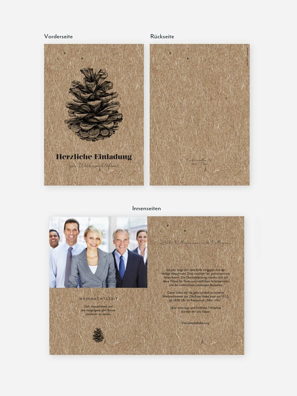 Weihnachtsfeier Pinecone Kraftpapier