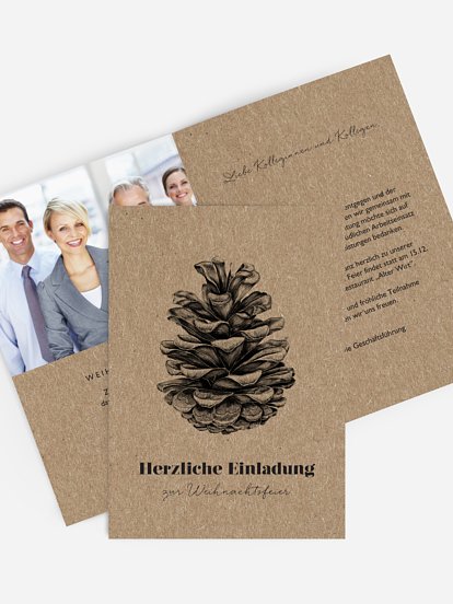 Weihnachtsfeier Pinecone Kraftpapier