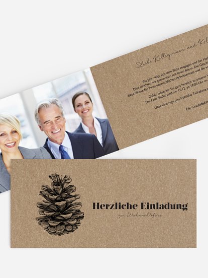 Weihnachtsfeier Pinecone Kraftpapier