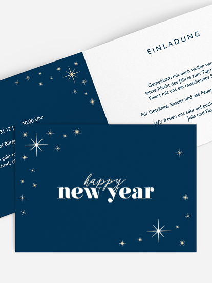 Partyeinladung New Year's Wishes