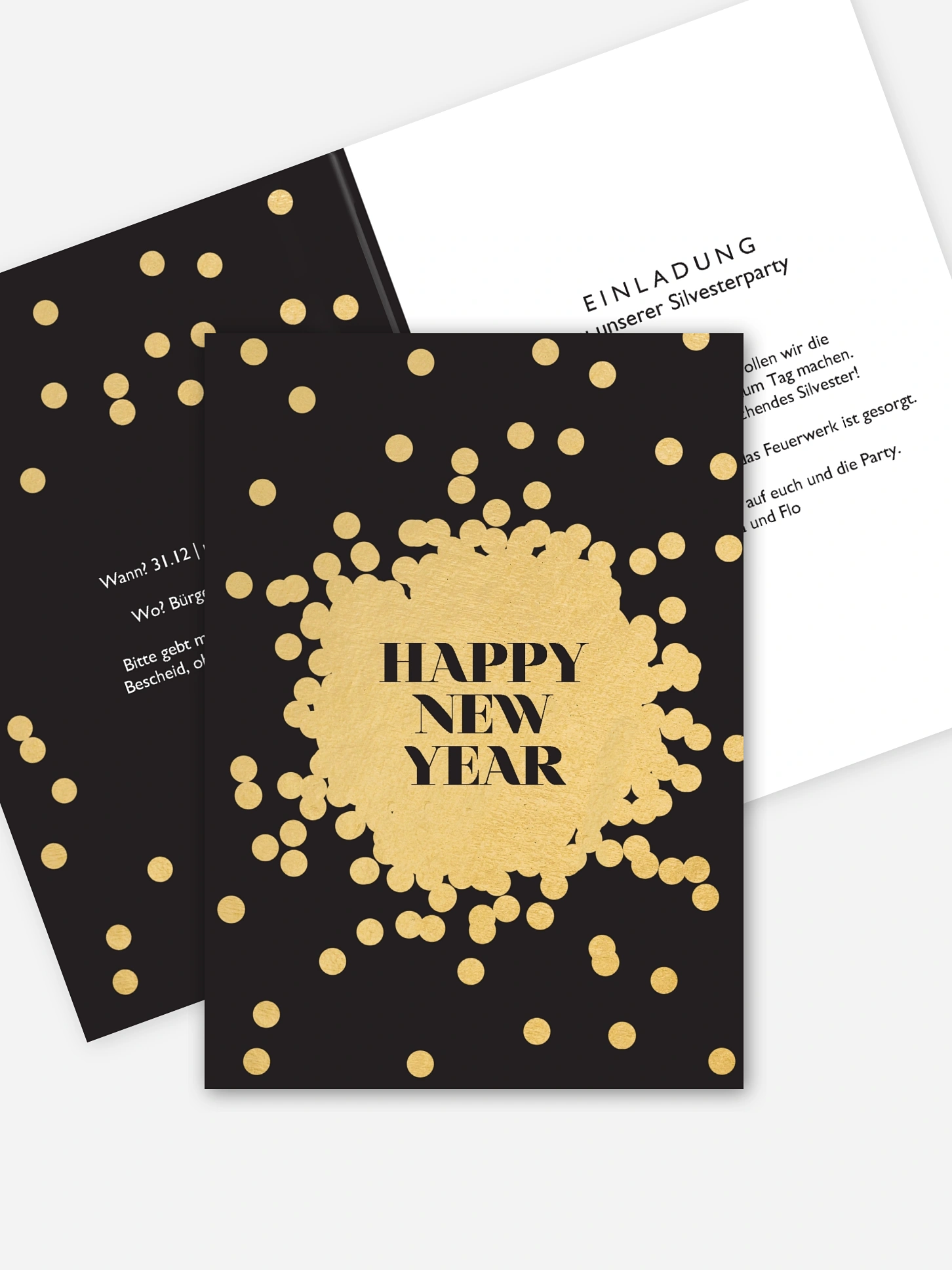Partyeinladung Golden Sparkles
