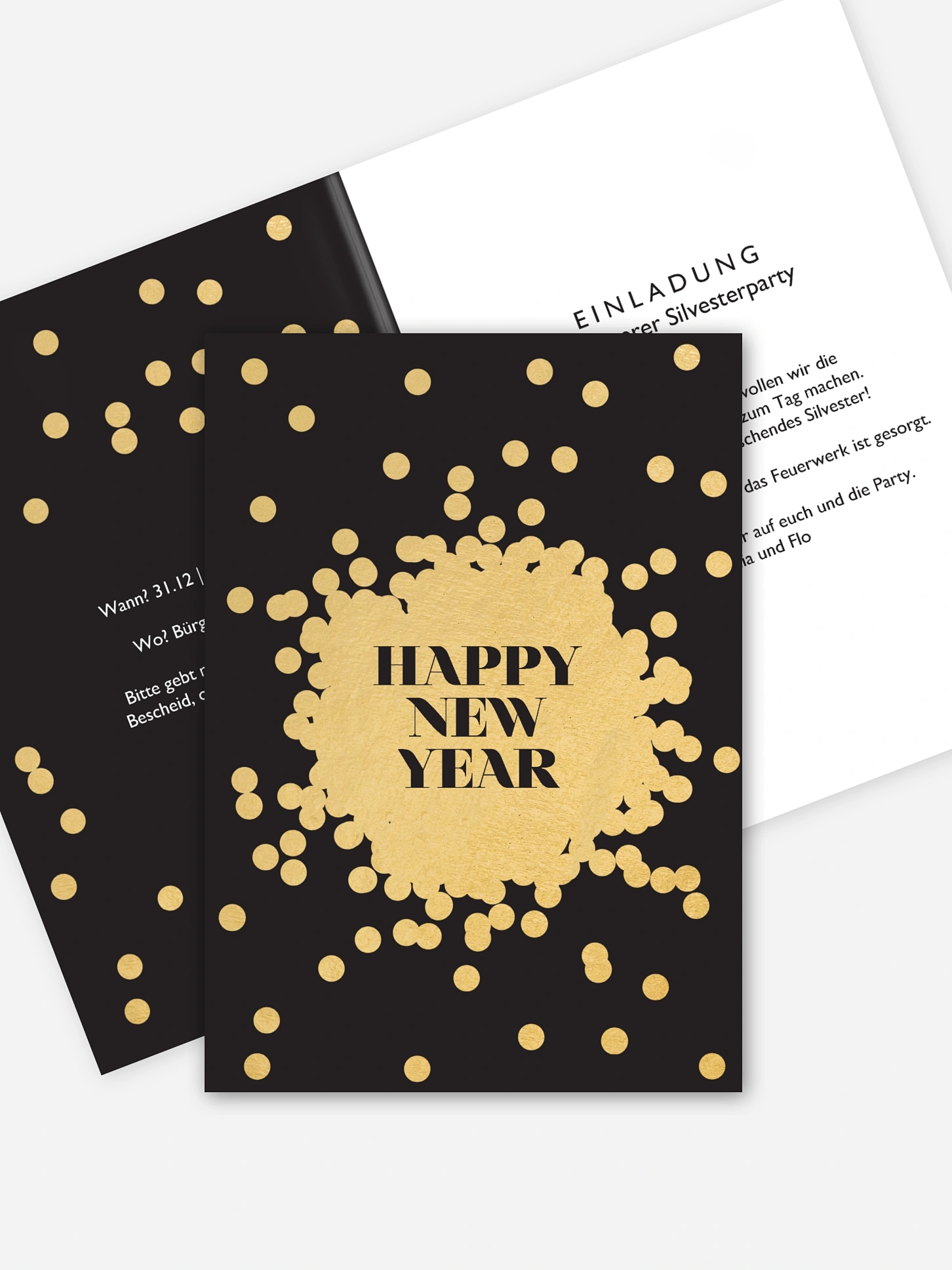 Partyeinladung Golden Sparkles