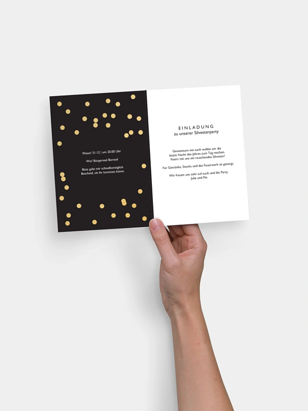 Partyeinladung Golden Sparkles