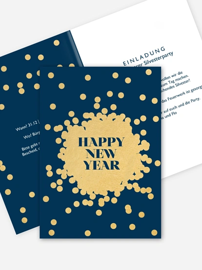 Partyeinladung Golden Sparkles