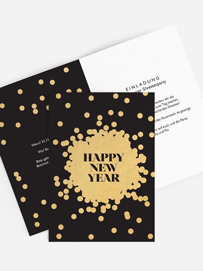 Partyeinladung Golden Sparkles