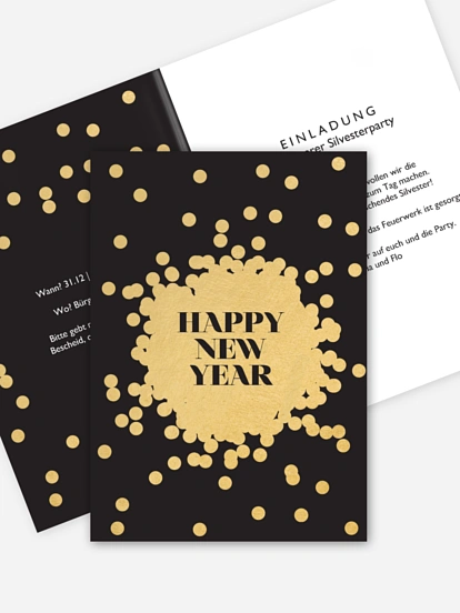 Partyeinladung Golden Sparkles