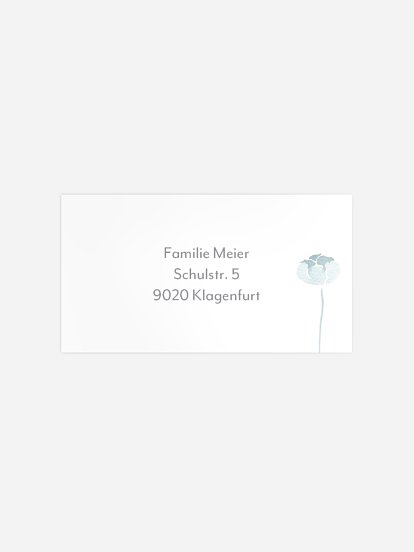 Empfängeraufkleber Trauer Mit stillem Gruß