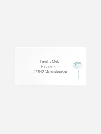 Empfängeraufkleber Trauer Mit stillem Gruß