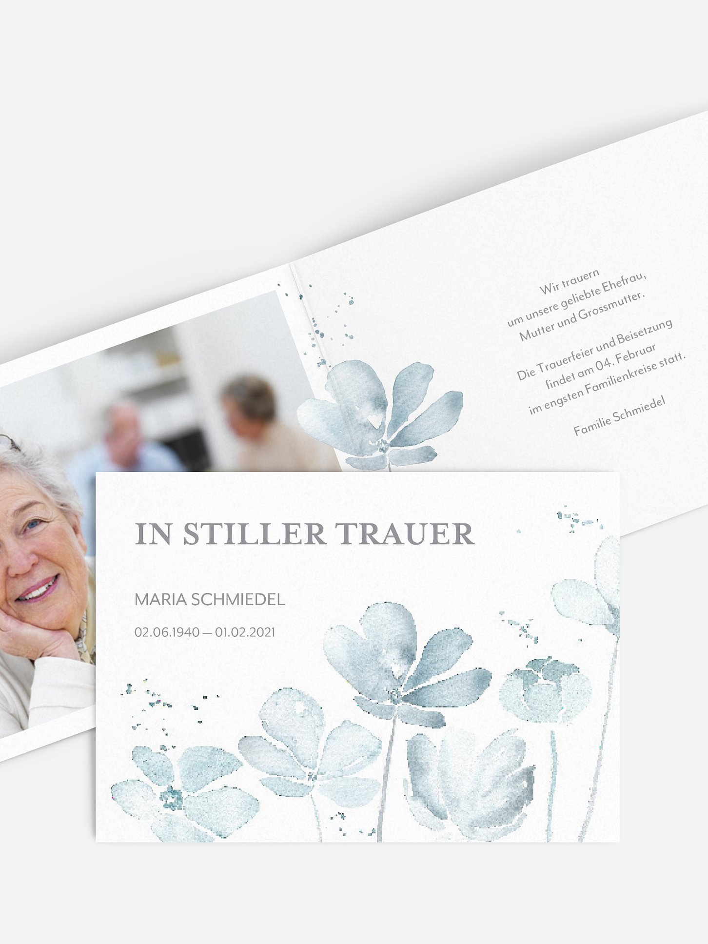 Trauerkarte Mit stillem Gruß