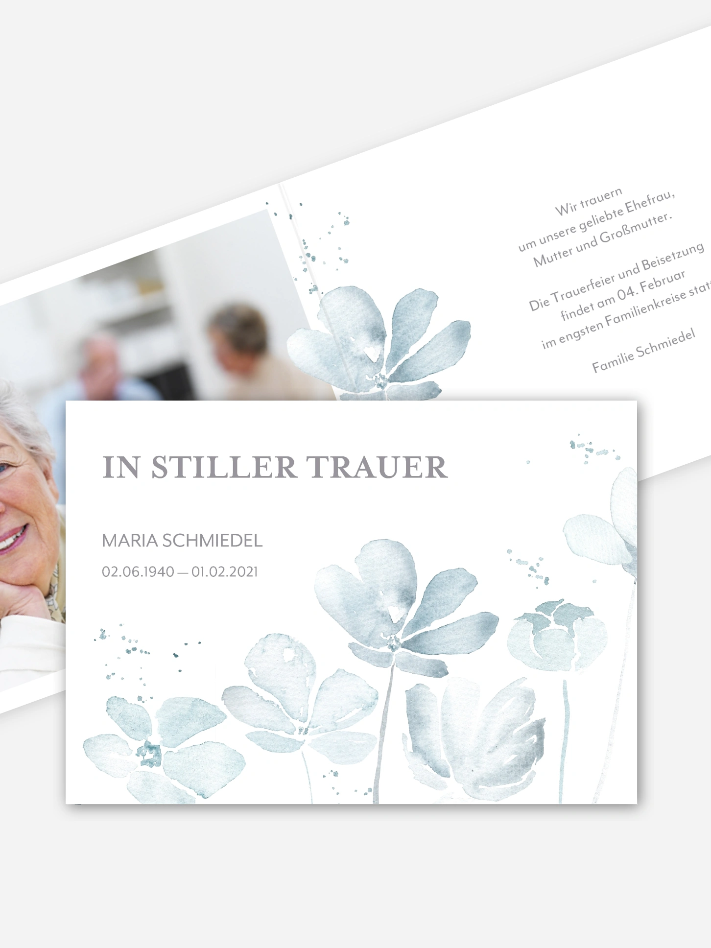 Trauerkarte Mit stillem Gruß