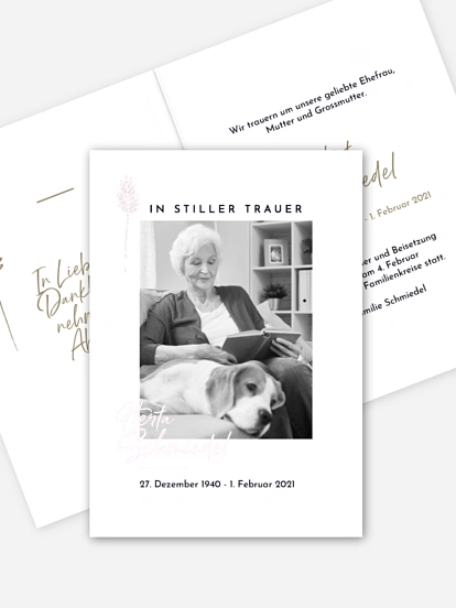 Trauerkarte Die Erinnerung bleibt