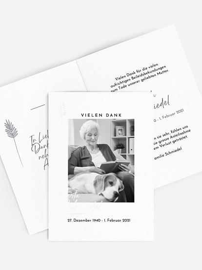 Trauerdanksagung Die Erinnerung bleibt