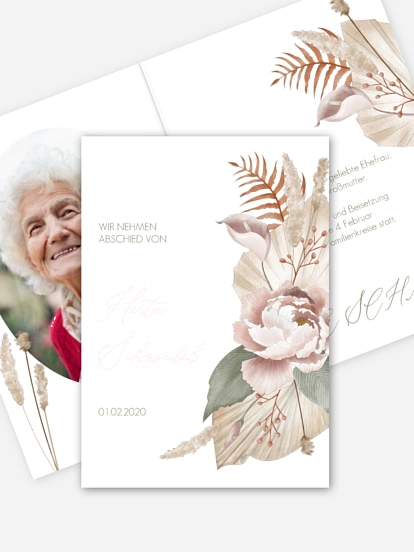 Trauerkarte Blumengesteck