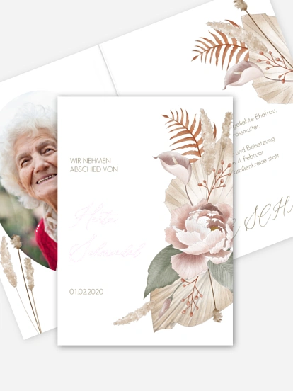 Trauerkarte Blumengesteck