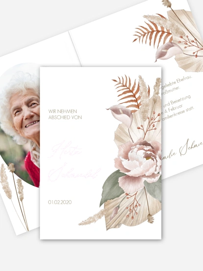 Trauerkarte Blumengesteck