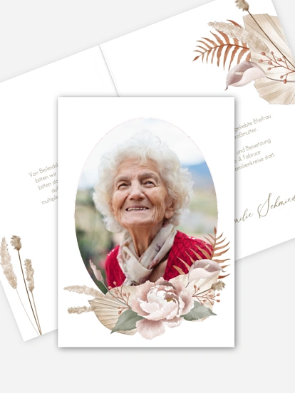 Trauerdanksagung Blumengesteck