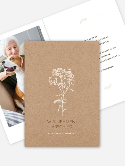 Trauerkarte Leiser Abschied