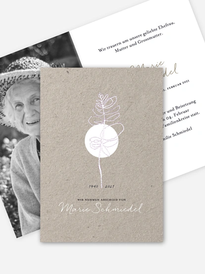 Trauerkarte Vergänglichkeit