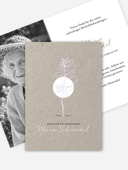 Trauerdanksagung Vergänglichkeit