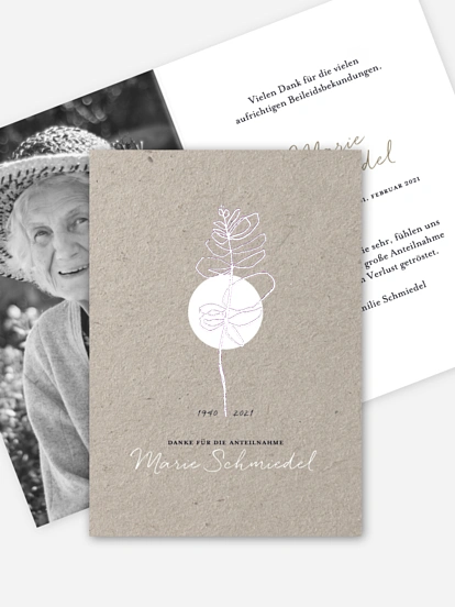 Trauerdanksagung Vergänglichkeit