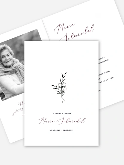 Trauerkarte Friedlicher Abschied