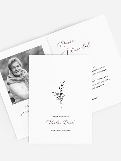 Trauerdanksagung Friedlicher Abschied