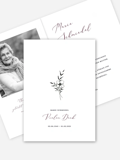 Trauerdanksagung Friedlicher Abschied