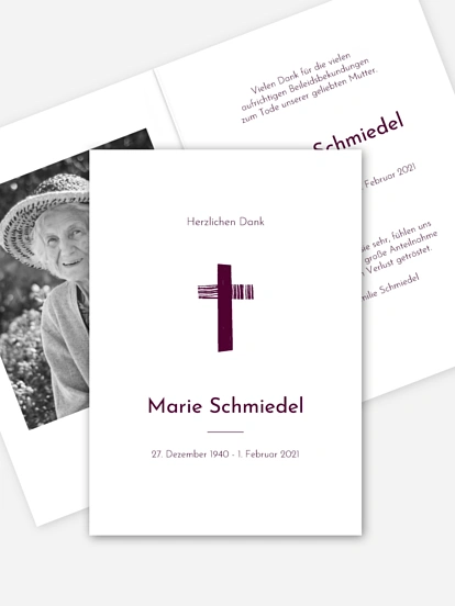 Trauerdanksagung In Ewigkeit