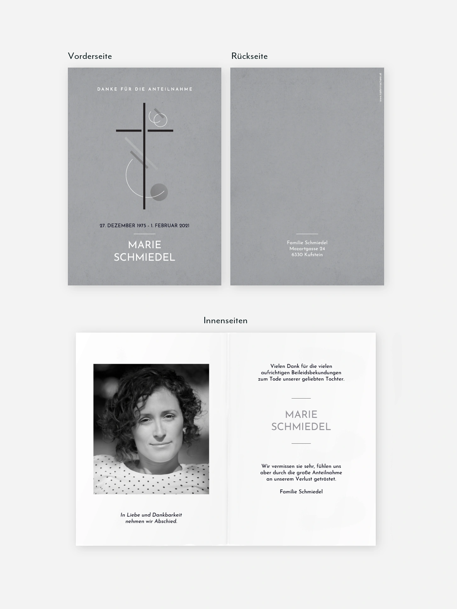 Trauerdanksagung Gloria