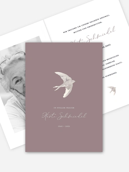 Trauerkarte Schwalbe