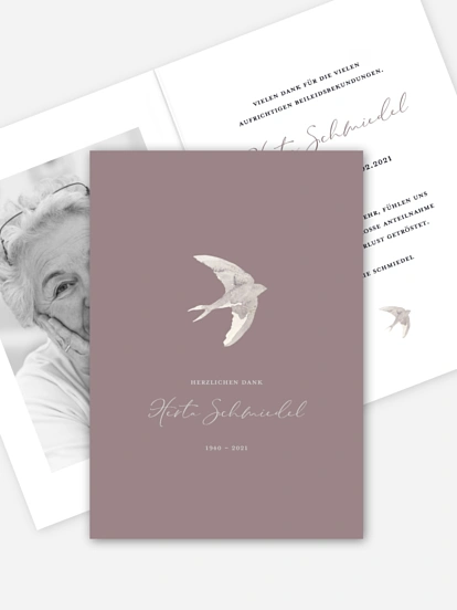 Trauerdanksagung Schwalbe