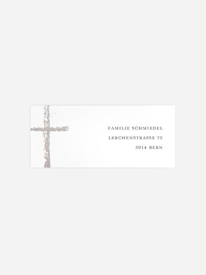 Absenderaufkleber Trauer Simples Kreuz