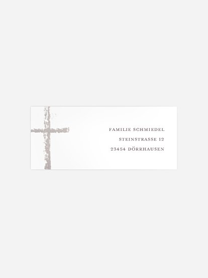 Absenderaufkleber Trauer Simples Kreuz