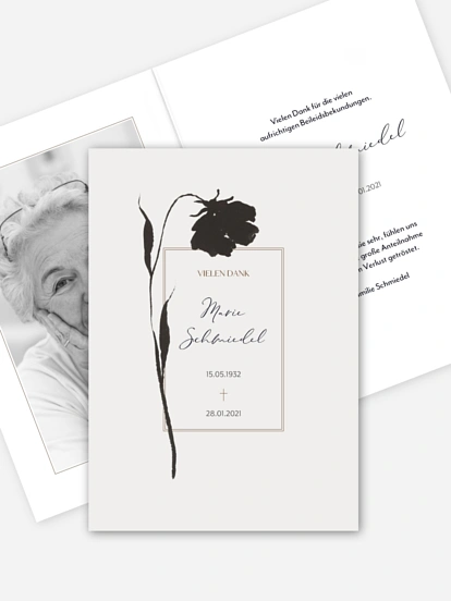 Trauerdanksagung Schweigen