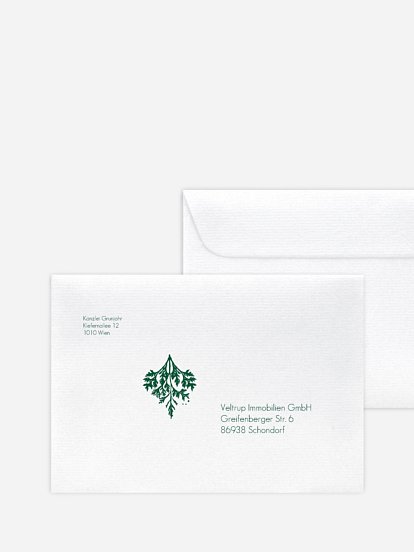 Bedruckte Umschläge geschäftl. Weihnachten Decent Greetings