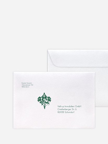 Bedruckte Umschläge geschäftl. Weihnachten Decent Greetings