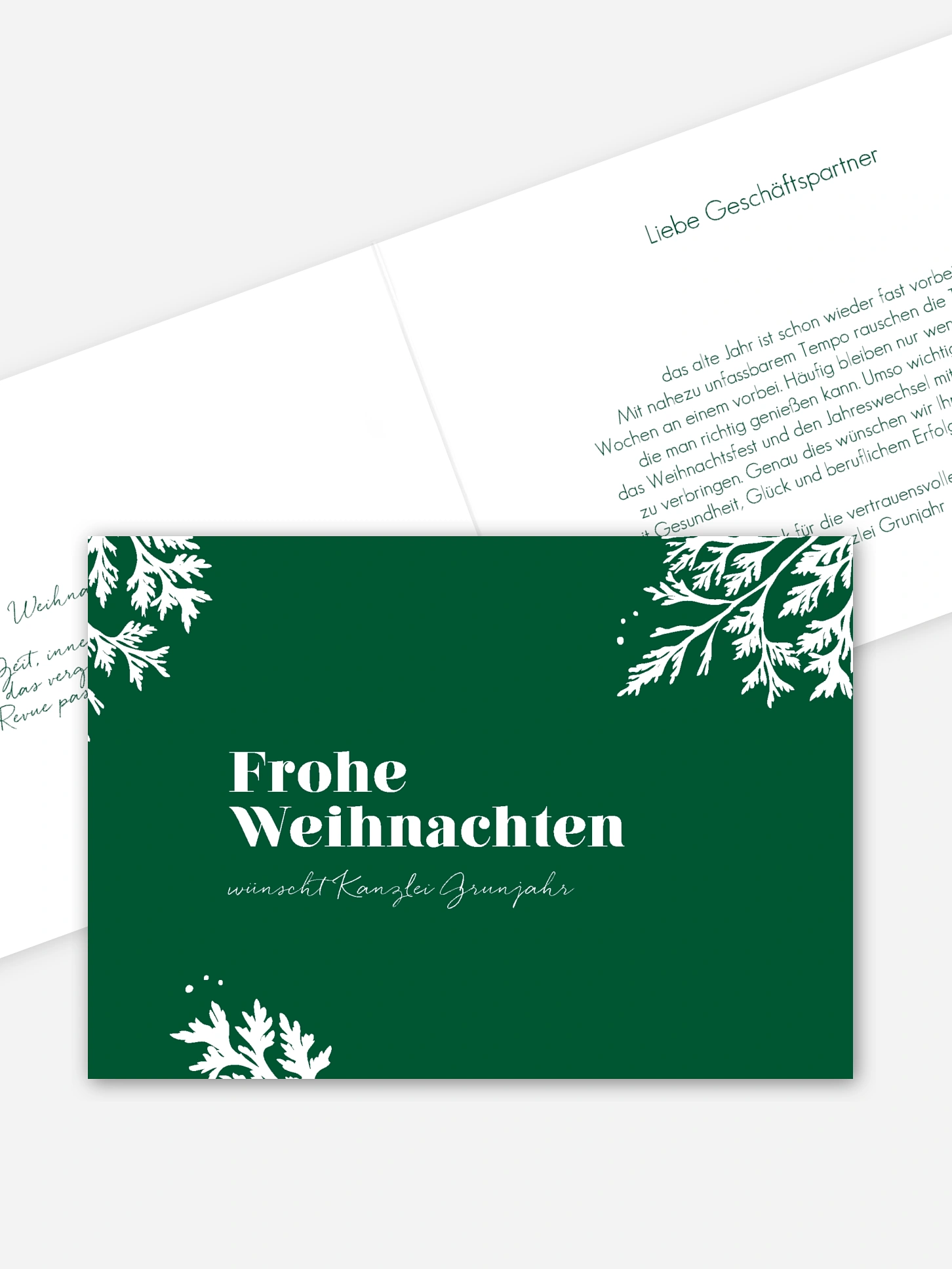 Geschäftliche Weihnachtskarte Decent Greetings