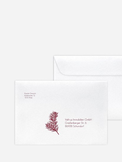 Bedruckte Umschläge geschäftl. Weihnachten Decent Wishes